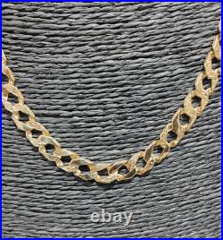 Solid 9ct Curb Chain 9ct Gold 6.6mm Wide Plain & Patterned 27 Grams 60.7 cm