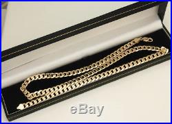 Solid 9ct Gold 22 inch Curb Chain Necklace (40.8g = £17 p/g)