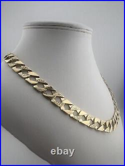 Solid 9ct Gold Chaps Chain 10mm Wide 20 Inch Fully Hallmarked Curb Link