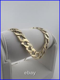 Solid 9ct Gold Chaps Chain 10mm Wide 20 Inch Fully Hallmarked Curb Link