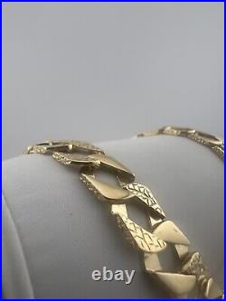 Solid 9ct Gold Chaps Chain 10mm Wide 20 Inch Fully Hallmarked Curb Link