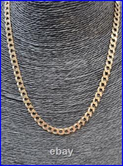 Solid 9ct Gold Curb Chain 9ct Yellow Gold 22 Grams 47.5cm Long Solid Gold