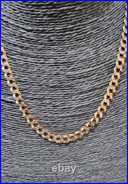 Solid 9ct Gold Curb Chain 9ct Yellow Gold 22 Grams 47.5cm Long Solid Gold