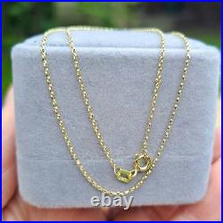 Solid 9ct Gold Diamond Cut Belcher Chain Necklace, 1mm, 16 18 20 22 Inches