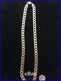 Solid 9ct Gold Flat Curb Link Heavy Chain Not Scrap Gold