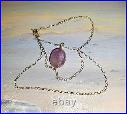 Solid 9ct Gold Necklace Chain & Spectacular Kunzite Pendant in Giftbox