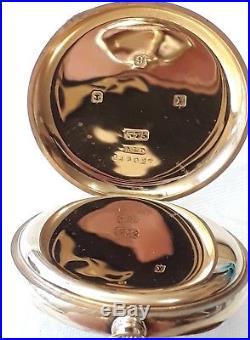 Solid 9ct Gold Waltham Bartlett Pocket Watch 1922 WITH 9ct Gold watch chain+ Fob