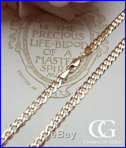 Solid 9ct Yellow Gold 4.5mm Men's Unisex Curb Chain Necklace 20 22 24