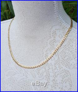 Solid 9ct Yellow Gold 4.5mm Men's Unisex Curb Chain Necklace 20 22 24