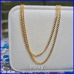 Solid 9ct Yellow Gold Curb Chain Necklace, 1.8mm wide, 16 18 20 Inches