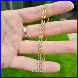 Solid 9ct Yellow Gold Curb Chain Necklace, 1.8mm wide, 16 18 20 Inches