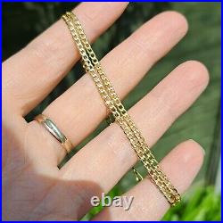 Solid 9ct Yellow Gold Flat Curb Chain Necklace, 2.6mm, 16 18 inches