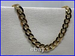 Solid 9ct Yellow Gold Mens Chunky 6mm Flat Curb Chain Necklace New
