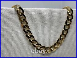 Solid 9ct Yellow Gold Mens Chunky 6mm Flat Curb Chain Necklace New