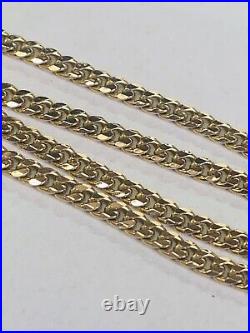 Solid 9ct Yellow Gold Narrow Curb Chain Necklet For Pendant 20.5 Inches