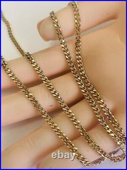 Solid 9ct Yellow Gold Narrow Curb Chain Necklet For Pendant 20.5 Inches