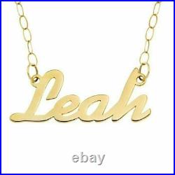 Solid 9ct Yellow Gold Personalised Name Plate Necklace & Chain Choose Any Name