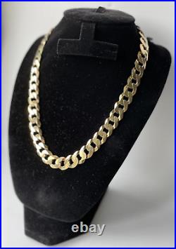 Solid 9ct Yellow Gold on Silver Heavy 15 mm CURB Chain 24inch