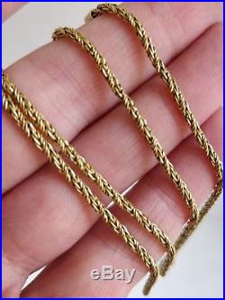 Solid 9ct gold 24 inch rope chain necklace hallmarked 10.2 grammes