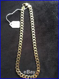 Solid 9ct gold curb flat neck chain hallmarked heavy 60 Grams