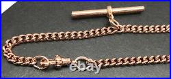 Solid 9ct rose gold Albert bracelet, Hallmarked, 7 1/2, 7.8g, 3mm width