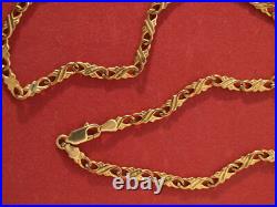 Solid 9ct yellow gold fancy double link chain 16.50grams 20 51cm long