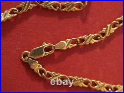 Solid 9ct yellow gold fancy double link chain 16.50grams 20 51cm long