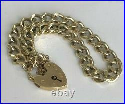 Solid 9k Yellow Gold Padlock hallmarked Bracelet 17.17g