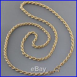 Solid British Hallmarked 9 ct Gold Rope Chain 20 INCH RRP 645 BZD6