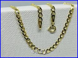Solid Genuine 9ct Gold 3.5mm Curb Chain Necklace All Length Gift boxed New