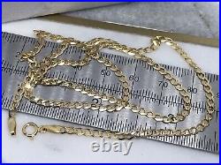 Solid Genuine 9ct Yellow Gold 3mm Flat Curb Chain Necklace 375 Hallmarked New