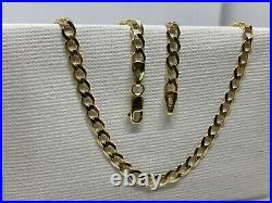 Solid Genuine 9ct Yellow Gold 4mm Flat Curb Chain Necklace 375 Hallmarked NEW