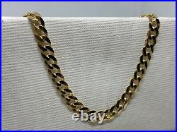 Solid Genuine 9ct Yellow Gold 5mm Flat Curb Chain Necklace 375 Hallmarked New