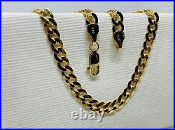 Solid Genuine 9ct Yellow Gold 5mm Flat Curb Chain Necklace 375 Hallmarked New
