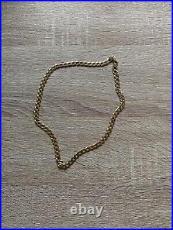 Solid Genuine 9ct Yellow Gold 7mm Mens Flat Curb Chain Necklace 375 Hallmarked