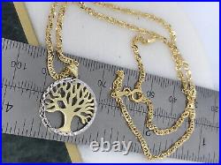 Solid Genuine 9ct Yellow Gold Tree of Life Pendant&Necklace Necklet 18 Chain
