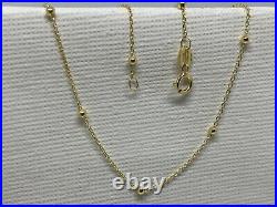 Solid Genuine 9ct Yellow Gold Woman Trace Bead Chain Necklace All Size