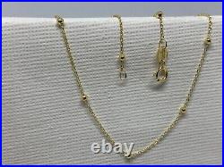 Solid Genuine 9ct Yellow Gold Woman Trace Bead Chain Necklace All Size