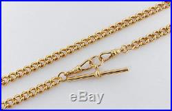 Solid Hallmarked 9ct Gold T-Bar Prince Albert Chain 18 39 G RRP £1490 AF1