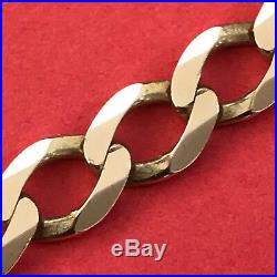 Solid Heavy 9ct Gold Flat Curb Chain / Necklace 20 15g 1/2oz