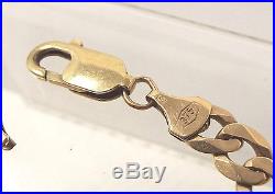 Striking. 375 9CT GOLD 8.5 Flat Curb Link Chain Bracelet, 13.24g V12 B38