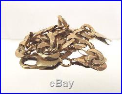Striking. 375 9CT GOLD 8.5 Flat Curb Link Chain Bracelet, 13.24g V20 B38