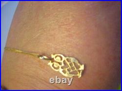 Stunning 9ct Gold 18 Curb Necklace & Superb Ornate Gold Owl Pendent Vintage