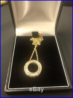 Stunning 9ct Gold And Diamond Halo Pendant On Chain