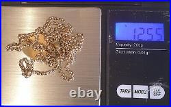 Stunning 9ct Gold Belcher Chain 24 & Half Inches Length + 9ct St. Christopher