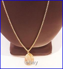 Stunning 9ct Gold Belcher Chain 24 & Half Inches Length + 9ct St. Christopher