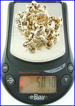 Stunning 9ct Gold Belcher Chain (50.1g) 18 Necklace 9k 375