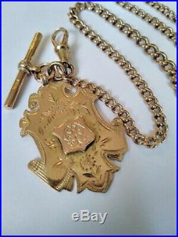 Stunning 9ct Rose Gold Double Albert Watch Chain Victorian C1900. 15 Long