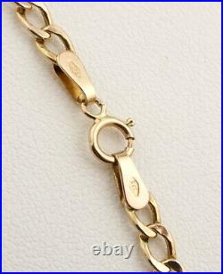 Stunning 9ct Yellow Gold Excellent T-Bar Figaro Necklace Chain 18