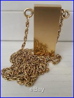 Stunning 9ct gold necklace, chain & heavy ingot pendent